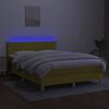 vidaXL Krevet box spring s madracem LED zeleni 140x190 cm od tkanine