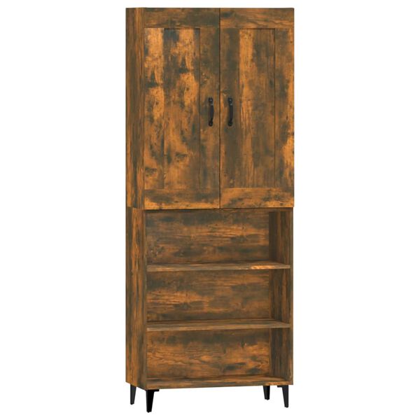 vidaXL Visoka komoda dimljeni hrast konstruiranog drva