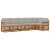 vidaXL Set vanjskih sofa 6 kom. Prirodna i svijetlo siva Poliester