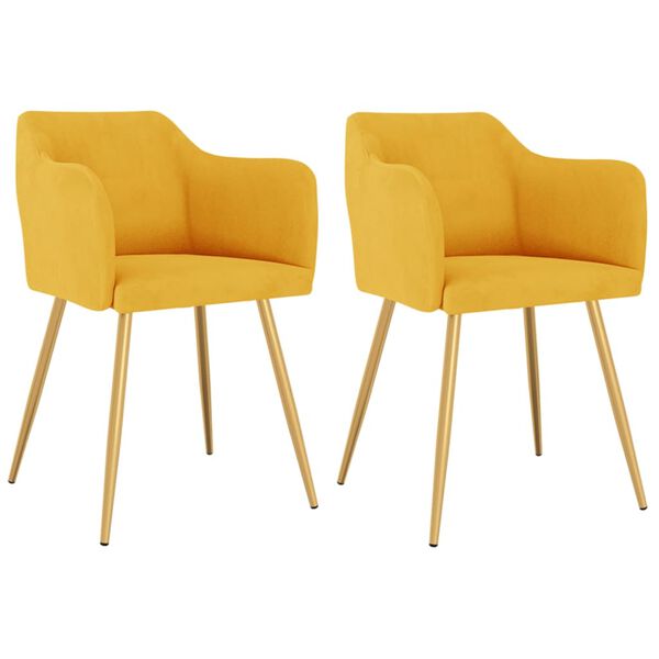 vidaXL Blagovaonske stolice 2 kom žute bar&scaron;unaste
