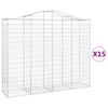 vidaXL Lučne gabionske ko&scaron;are 15kom 200x50x160/180cm pocinčano željezo
