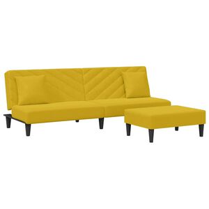 vidaXL 2-dijelni set sofa s jastucima žuti baršunasti