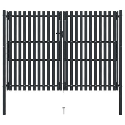 vidaXL Dvostruka vrata za ogradu od čelika 306 x 250 cm antracit