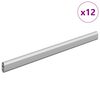 vidaXL Cijev za ormar 12 pcs Srebrno 371,5 x 15 x 29 mm