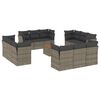 vidaXL 13-dijelni set vrtnih sofa od poliratana s jastucima sivi