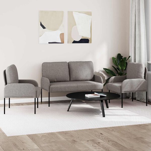 vidaXL Setovi sofa 3 pcs Sivo-smeđa 115 x 56 x 80 cm &Scaron;perploča
