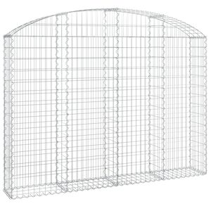 vidaXL Gabionska ko&scaron;ara s lukom 200x30x140/160 cm pocinčano željezo