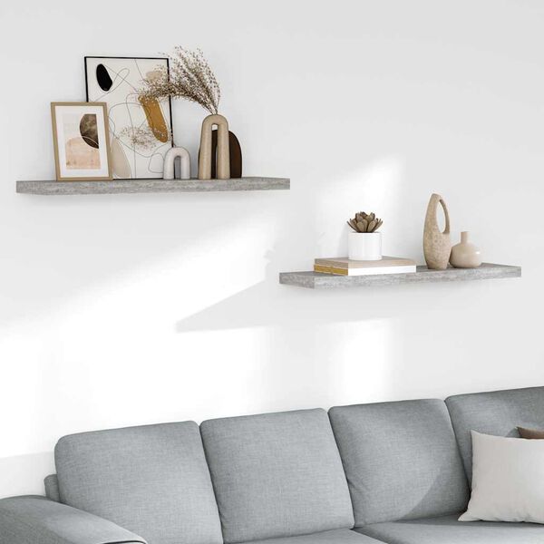 vidaXL Plutajuće zidne police 2 kom boja betona 90x23,5x3,8 cm MDF