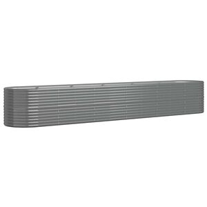 vidaXL Povi&scaron;ena vrtna gredica od pocinčanog čelika 440x80x68 cm sivi