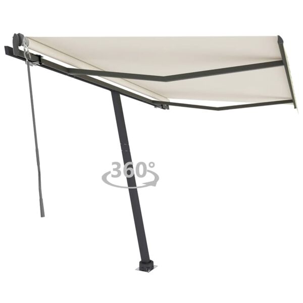 vidaXL Samostojeća automatska tenda 350 x 250 cm krem