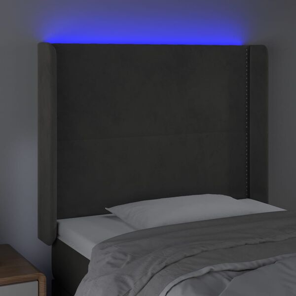 vidaXL LED uzglavlje tamnosivo 83x16x118/128 cm bar&scaron;unasto