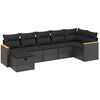 vidaXL 7-dijelni set vrtnih sofa od poliratana s jastucima crni