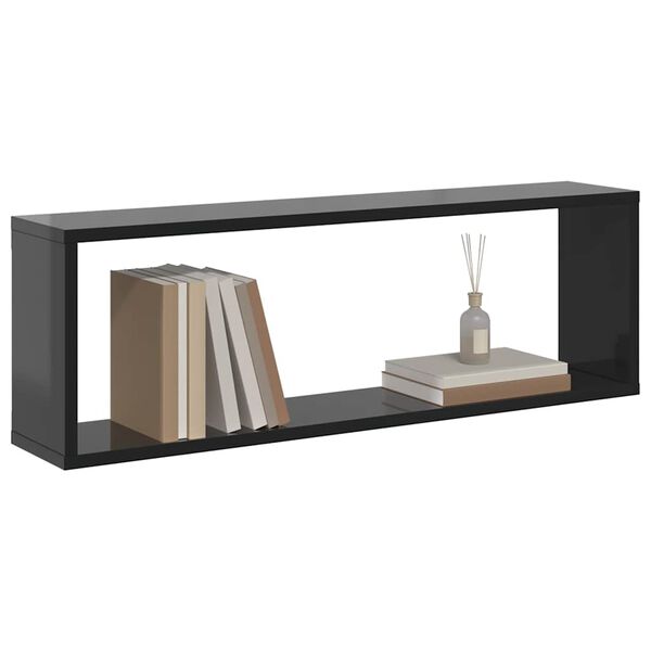 vidaXL Kockaste zidne police 2 kom sjajne sive 80x15x26,5 cm drvene