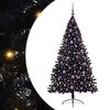 vidaXL Umjetno predsvijetljeno božićno drvce Crna 180 cm PVC
