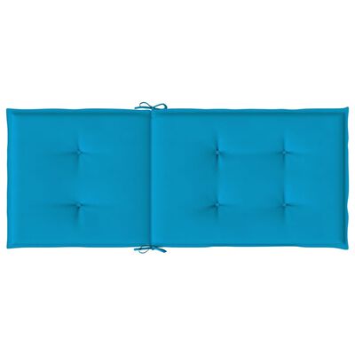 vidaXL Jastuci za vrtne stolice 6 kom plavi 120 x 50 x 3 cm od tkanine