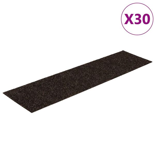 vidaXL Prostirke za stepenice samoljepljive 30 kom 76x20 cm tamnosmeđe pravokutne