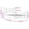 vidaXL Metalni okvir kreveta uzglavlje i podnožje crni 107x203 cm