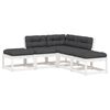 vidaXL 5-dijelni set vrtnih sofa s jastucima bijeli masivna borovina