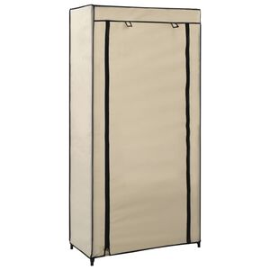 282429 vidaXL Shoe Cabinet with Cover Cream 58x28x106 cm Fabric