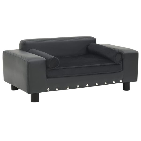 vidaXL Sofa za pse tamnosiva 81 x 43 x 31 cm od pliša i umjetne kože
