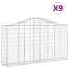 vidaXL Lučne gabionske ko&scaron;are 9 kom 200x30x100/120cm pocinčano željezo
