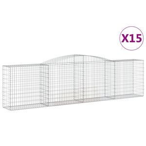 vidaXL Lučne gabionske ko&scaron;are 15kom 400x50x100/120cm pocinčano željezo