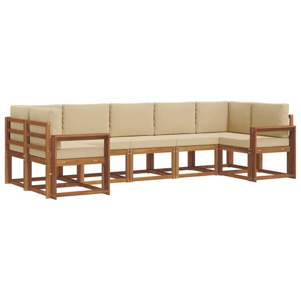 vidaXL Set vanjskih sofa s jastukom 7 pcs Prirodna i bež