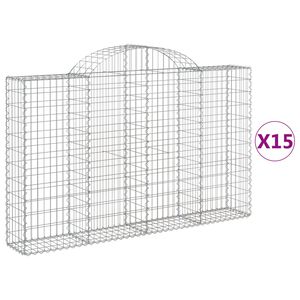 vidaXL Lučne gabionske ko&scaron;are 15kom 200x30x120/140cm pocinčano željezo