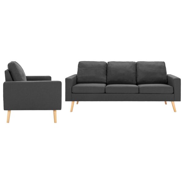 vidaXL 2-dijelni set sofa od tkanine tamnosivi