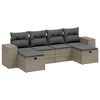 vidaXL 6-dijelni set vrtnih sofa od poliratana s jastucima svjetlosivi