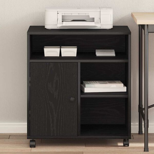 vidaXL Držač za printer Crni hrast 60 x 50 x 67 cm Konstruirano drvo