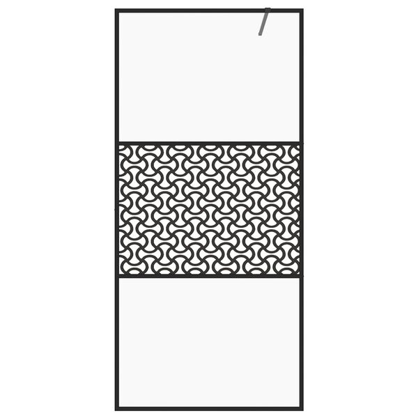 vidaXL Pregrada za tuširanje s prozirnim staklom ESG 90 x 195 cm crna