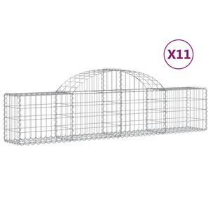 vidaXL Lučne gabionske ko&scaron;are 11 kom 200x30x40/60 cm pocinčano željezo