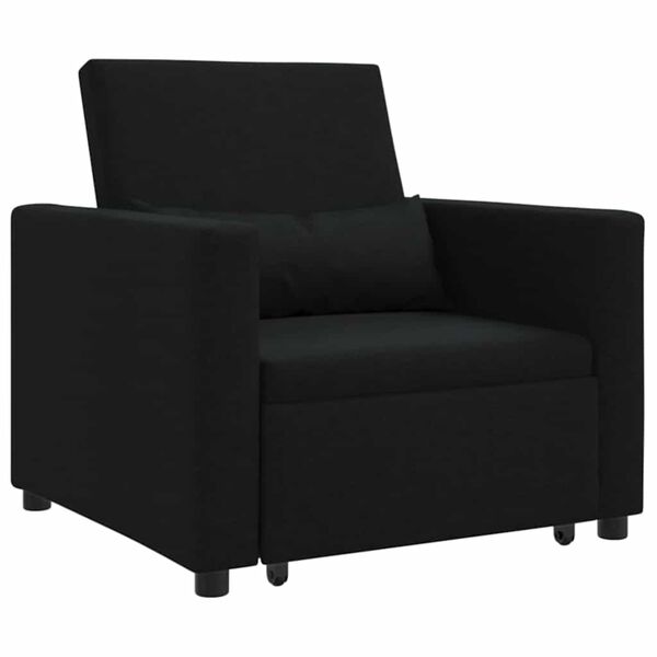 vidaXL Jednostavna sofa na krevet Crna 90 x 165 x 87 cm tkanina