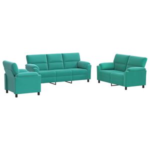 vidaXL Set sofe 3 pcs Tirkizna Bar&scaron;un