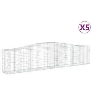 vidaXL Lučne gabionske ko&scaron;are 5 kom 400x50x80/100 cm pocinčano željezo