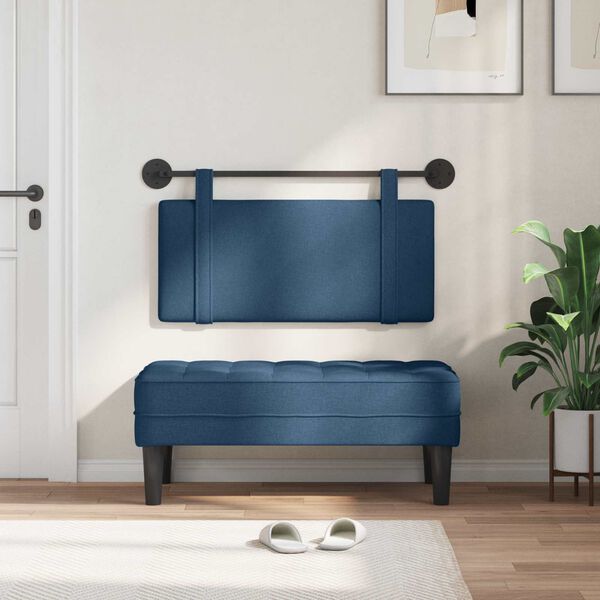 vidaXL Držeće uzglavlje Zidne Jednobojno Plava 100 x 55 x 5 cm tkanina