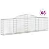 vidaXL Lučne gabionske ko&scaron;are 8 kom 300x30x80/100 cm pocinčano željezo
