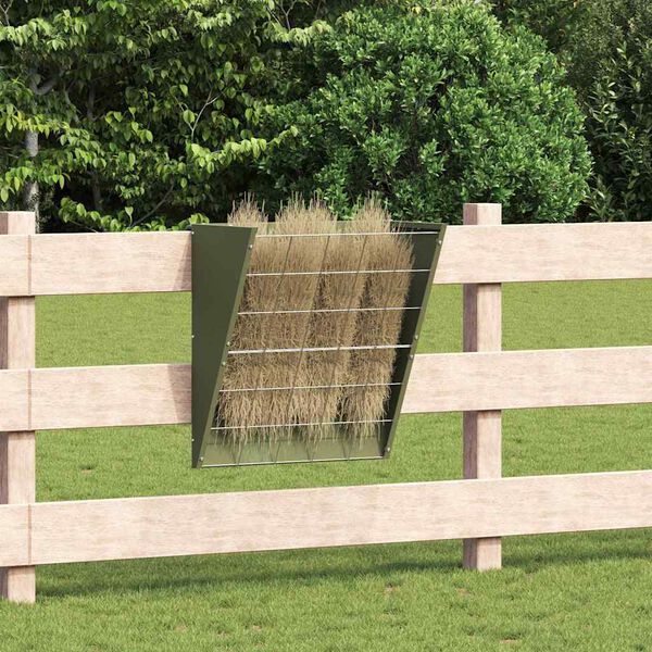 vidaXL Viseća hranilica za sijeno Maslinasto zelena 61 x 33 x 66 cm