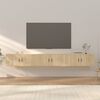 vidaXL Zidni TV ormarići 3 kom boja hrasta sonome 100x34,5x40 cm