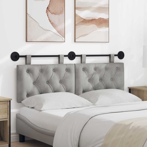 vidaXL Držeće uzglavlje Zidne Svijetlo siva 130 x 55 x 7 cm Bar&scaron;un