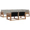 vidaXL Set vanjskih sofa s jastukom 7 pcs Prirodna i svijetlo siva