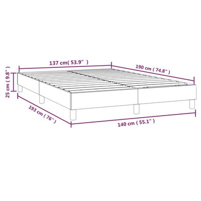 vidaXL Okvir za krevet s oprugama tamnosmeđi 140 x 190 cm od tkanine