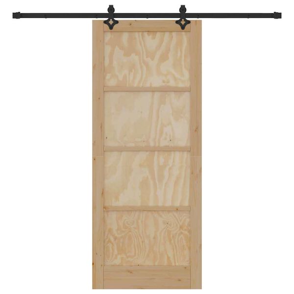 vidaXL Klizna vrata ORKDAL Smeđa 86 x 211 cm Čvrsto borovo drvo