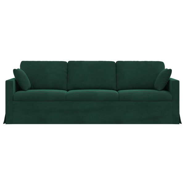 vidaXL Sofa Tamnozelena 228 x 78 x 80 cm Bar&scaron;un