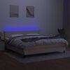 vidaXL Krevet box spring s madracem LED krem 180x200 cm od tkanine