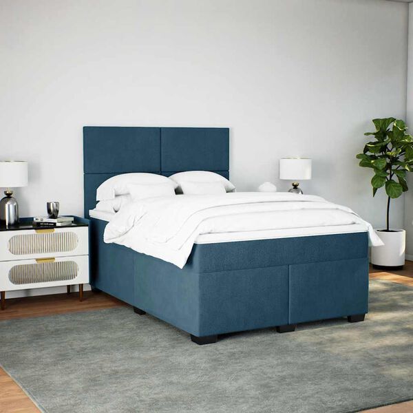 vidaXL Krevet box spring s madracem plavi 160 x 200 cm bar&scaron;unasti