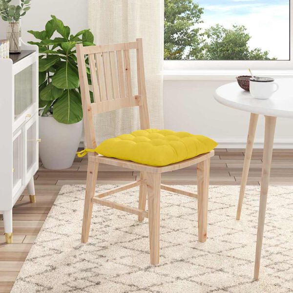 vidaXL Jastučići za sjedenje 2 pcs Svijetlo žuta 40 x 40 x 6 cm