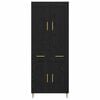 vidaXL Highboard Crni hrast 69,5 x 34 x 180 cm Konstruirano drvo