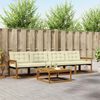 vidaXL Set vanjskih sofa s jastukom 5 pcs Prirodna i krem